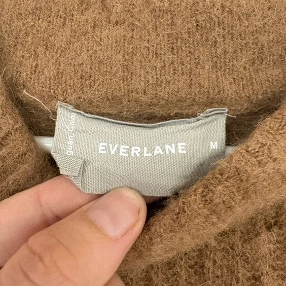 Everlane Tan Cowl Neck Alpaca Sweater Size M - Picture 2 of 4